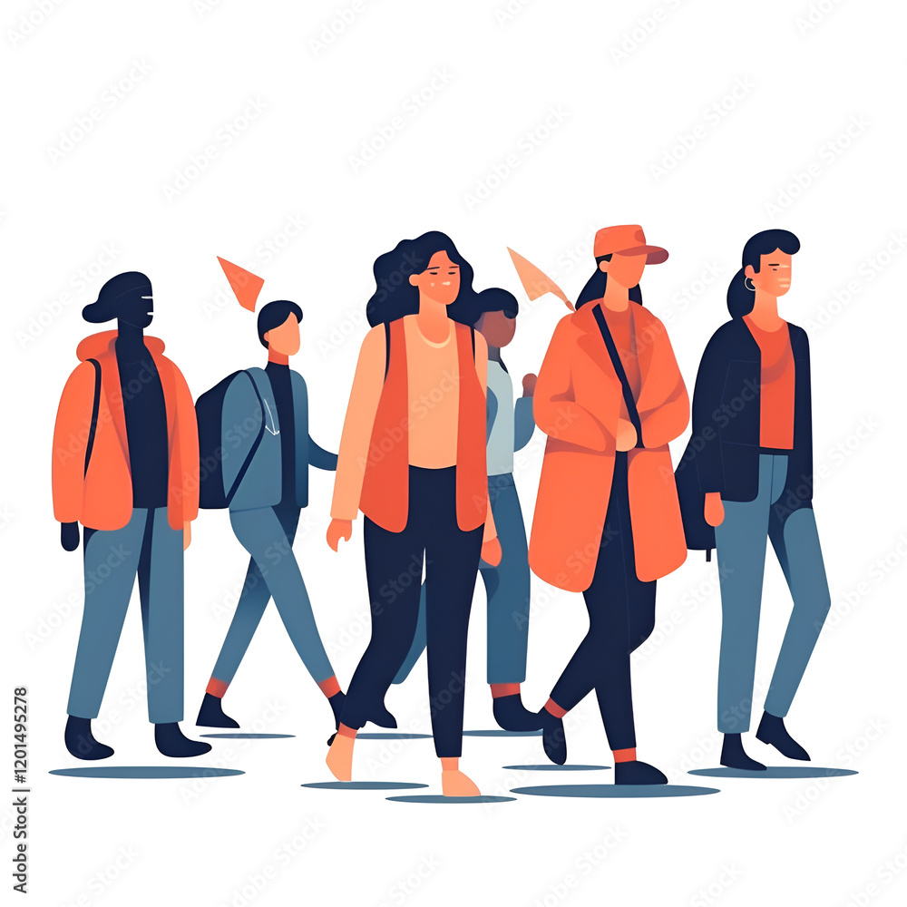 Obraz premium A Diverse Group of People Walking in the City
