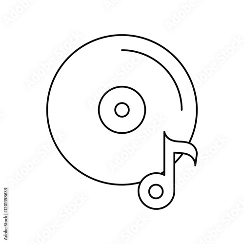 cd lineal icon with white background vector stock illustration