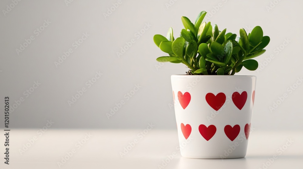 Jade Plant in Heart Decorated Pot Simple Minimalist Home Decor Jade Plant in Heart Decorated Pot Simple Minimalist Home Decor