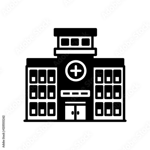 Hospitalicon Glyph Icon, Vector illustration
