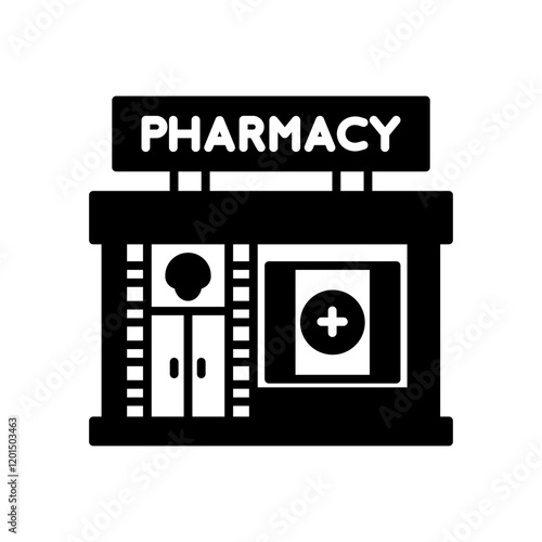 Pharmacy Glyph Icon, Vector illustration