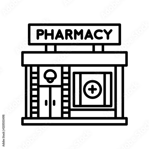 Pharmacy Outline Icon, Vector illustration