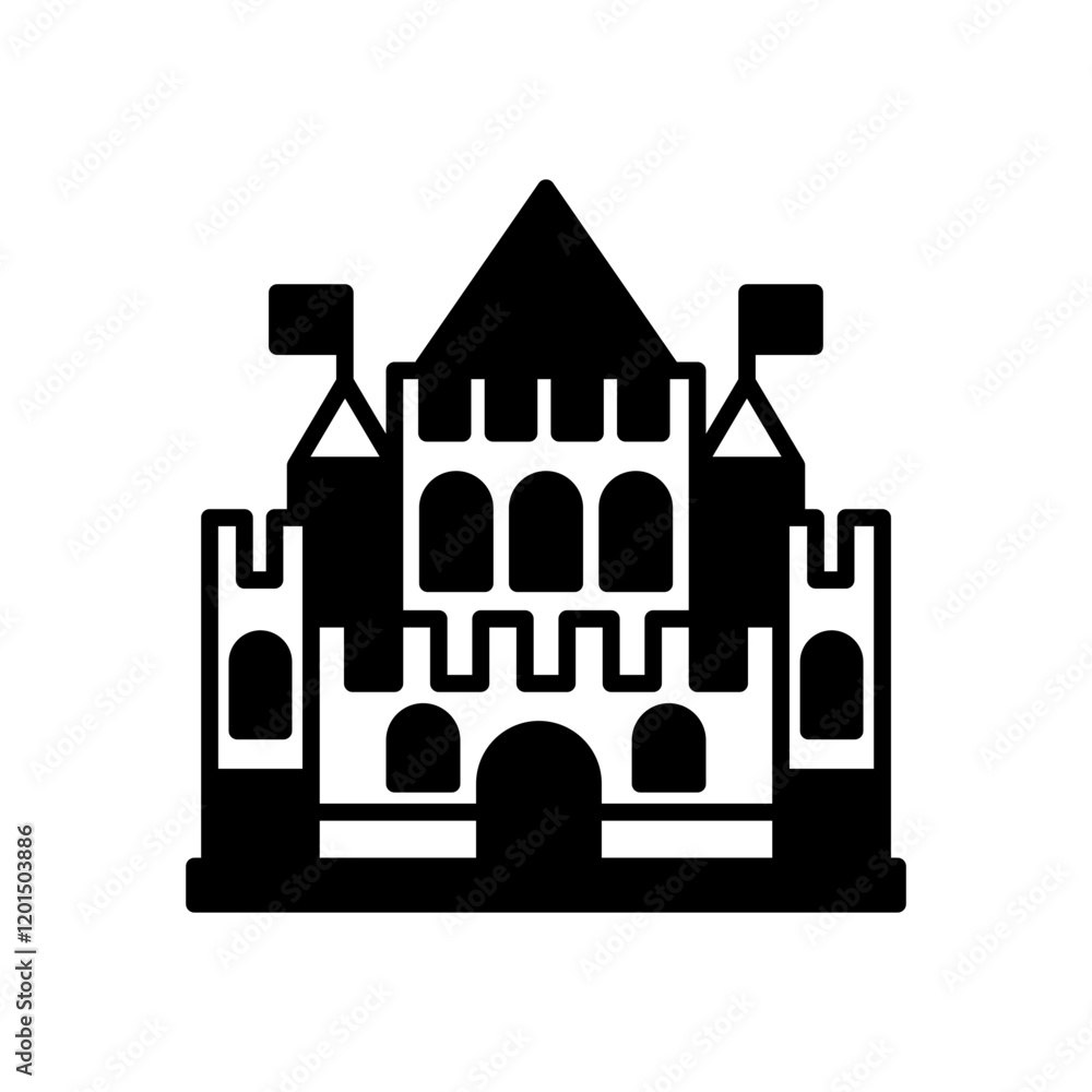 Castle Glyph Icon, Vector illustration Castle Glyph Icon, Vector illustration