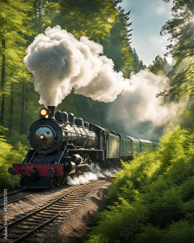 train, traveling, woods, nature, forest, journey, railway, scenic, transportation, locomotive, tracks, trees, adventure, peaceful, tranquil, outdoors, rural, greenery, motion, scenic-route, exploratio photo