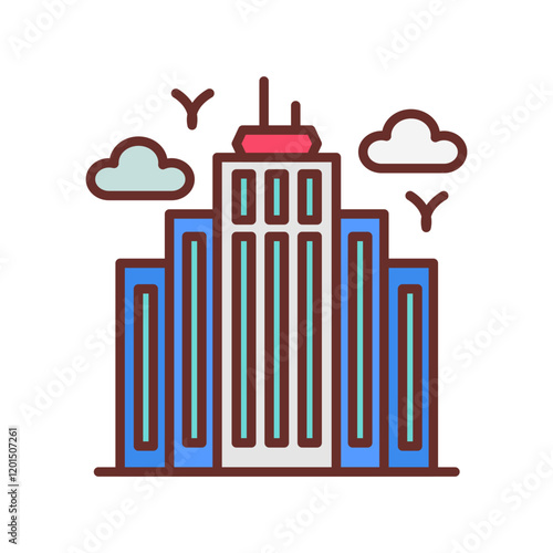 Skyscraper Filled Icons , Vector illustration