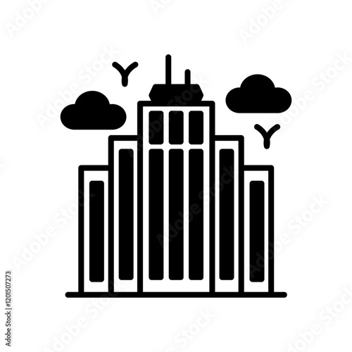 Skyscraper Glyph Icon, Vector illustration