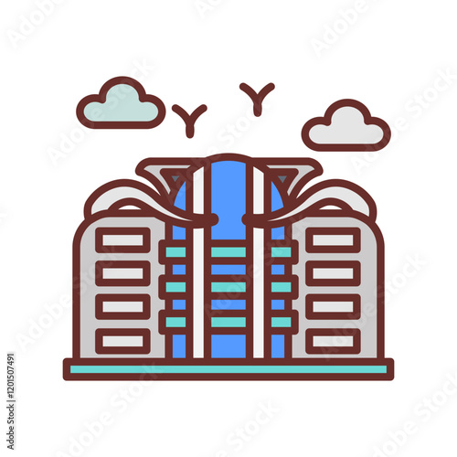 Convention center Filled Icons , Vector illustration