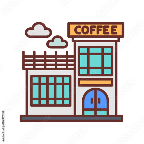 Coffee Shop Filled Icons , Vector illustration