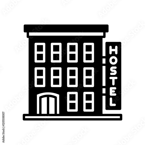 Hostel Glyph Icon, Vector illustration