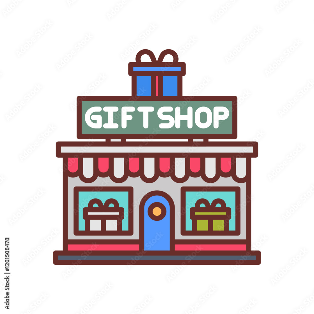 Gift Shops Filled Icons , Vector illustration Gift Shops Filled Icons , Vector illustration