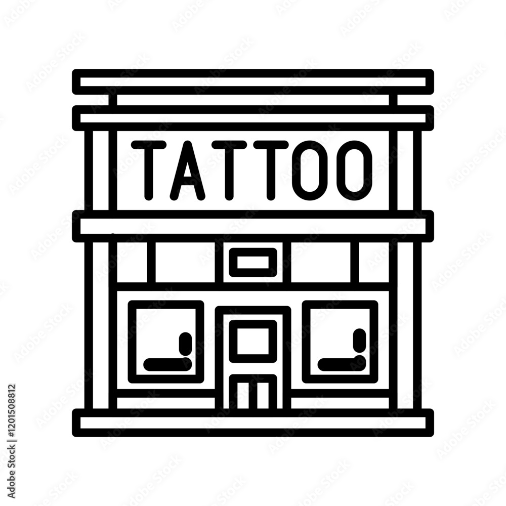 Tattoo Parlor Outline Icon, Vector illustration Tattoo Parlor Outline Icon, Vector illustration