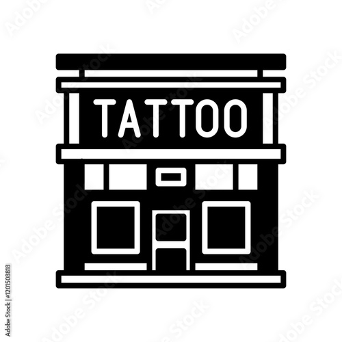 Tattoo Parlor Glyph Icon, Vector illustration