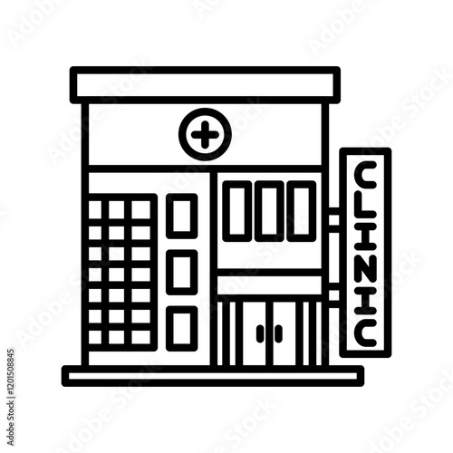 Clinic Outline Icon, Vector illustration