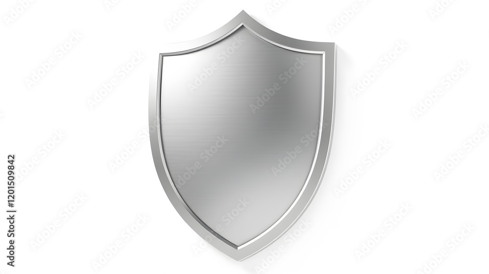 3d silver shield illustration icon. Generative AI 3d silver shield illustration icon. Generative AI
