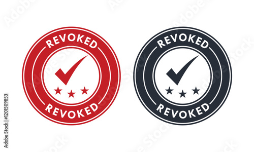 Revoked badge design template illustration