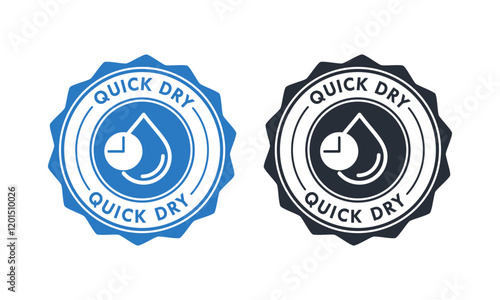 Quick dry badge logo design template illustration