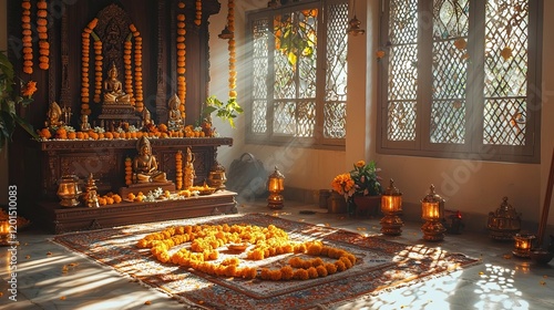 tranquil indian prayer room