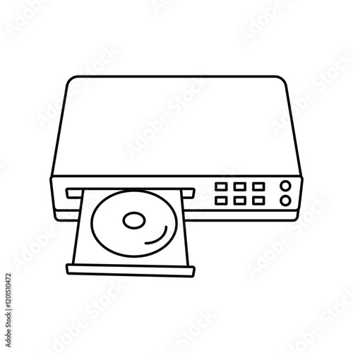 dvd player lineal icon with white background vector stock illustration