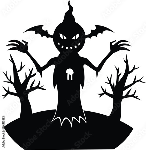 Halloween prop silhouette illustration