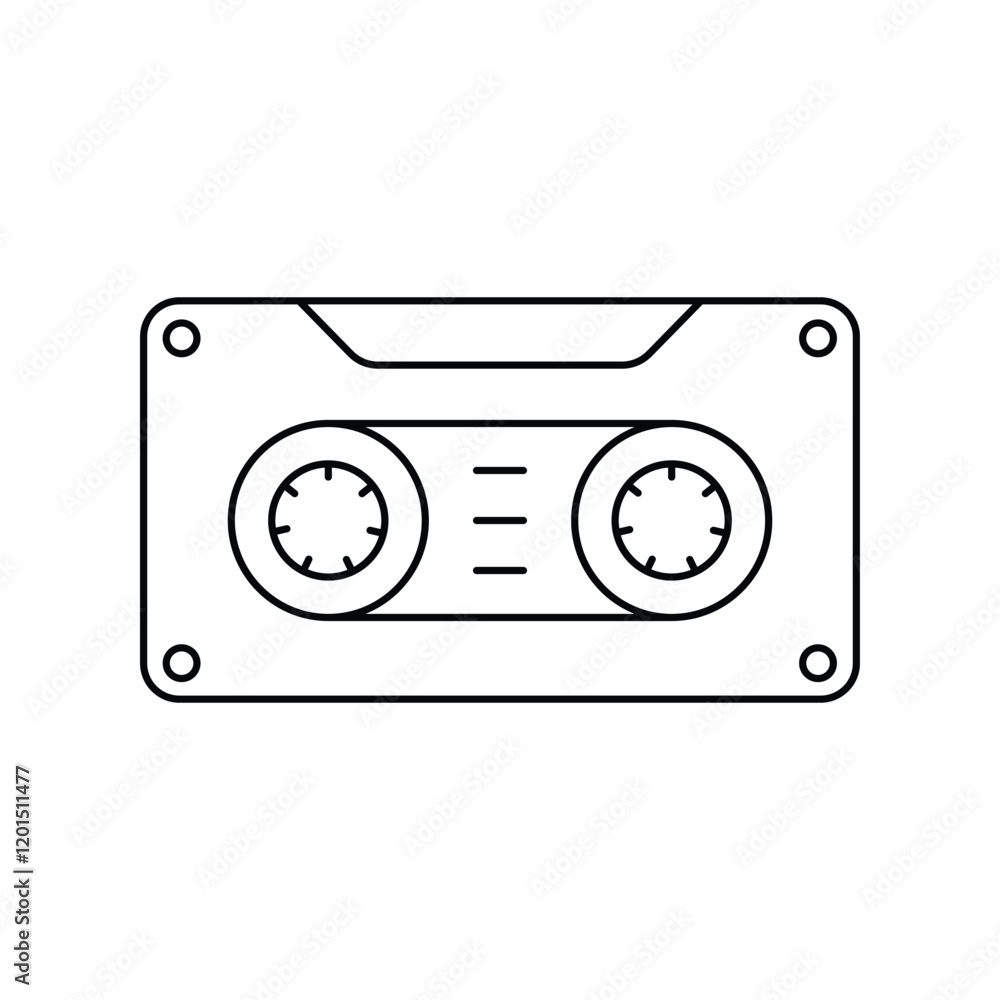 Obraz premium video tape lineal icon with white background vector stock illustration