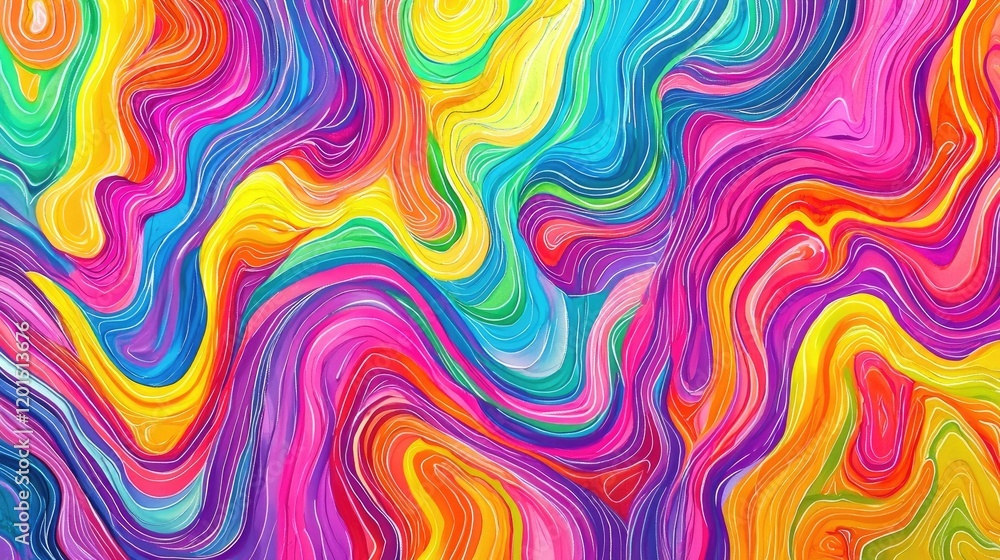 Abstract neon waves of rainbow colors flowing against a black background. The vibrant design represents energy, light, and modern creativity. Generative AI. Abstract neon waves of rainbow colors flowing against a black background. The vibrant design represents energy, light, and modern creativity. Generative AI.
