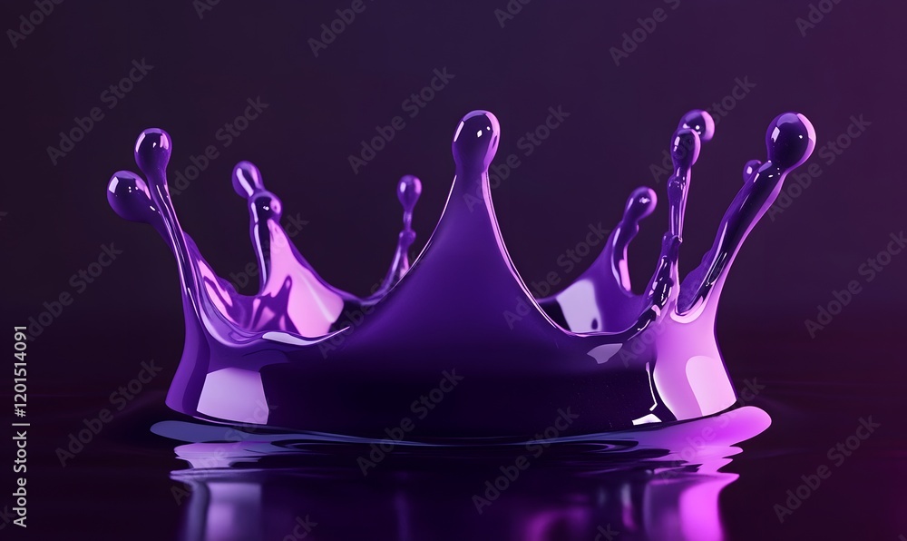 Purple liquid crown splash on dark background.