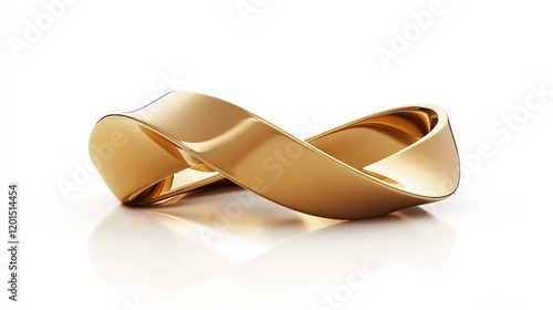 Golden wedding rings and shoes on white background, symbolizing love and celebration photo