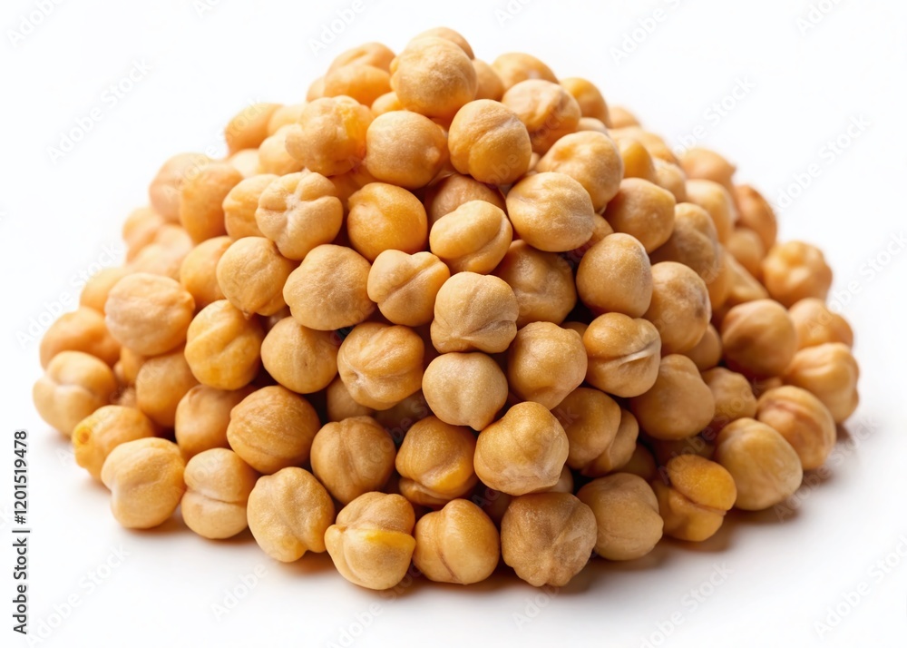 Single Chickpea, Macro Photography, High-Resolution Food Image, White Background Single Chickpea, Macro Photography, High-Resolution Food Image, White Background
