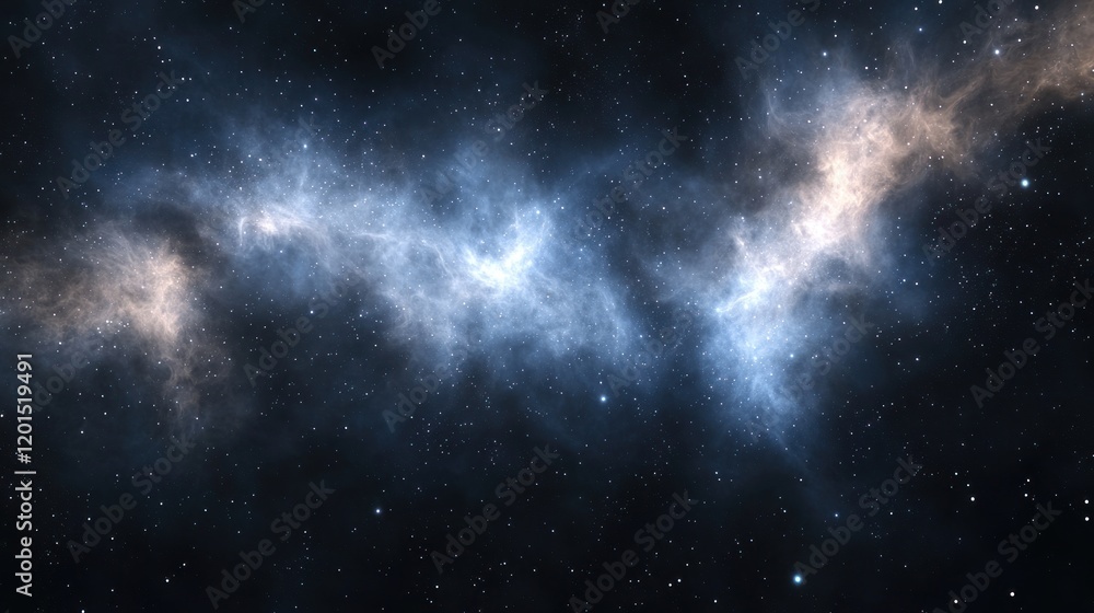 Fototapeta premium Celestial Nebula: A Cosmic Dance of Light and Dust