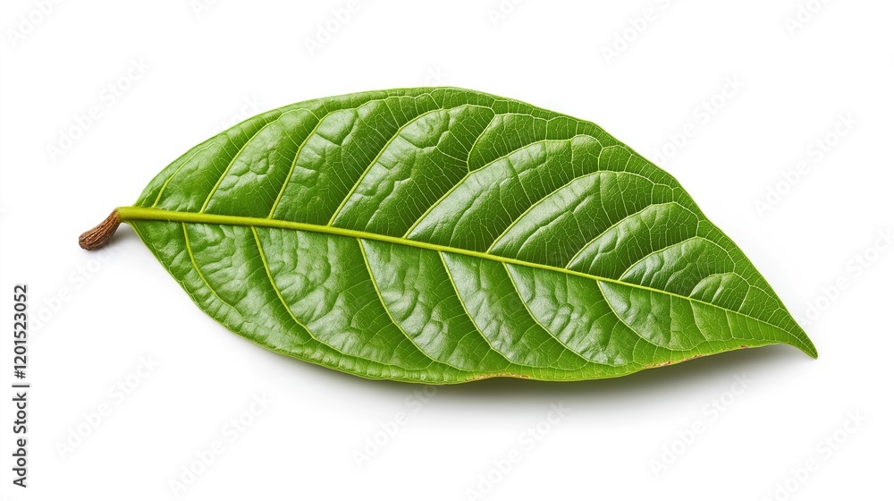 Obraz premium green cocoa leaf isolated on white