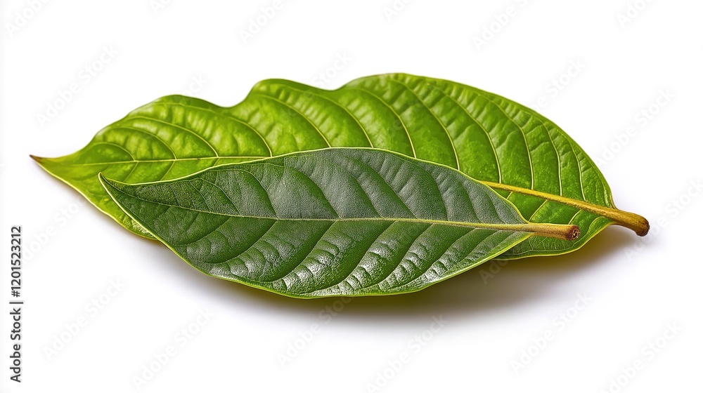Obraz premium green cocoa leaf isolated on white