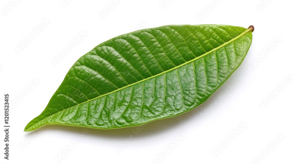 Obraz premium green cocoa leaf isolated on white