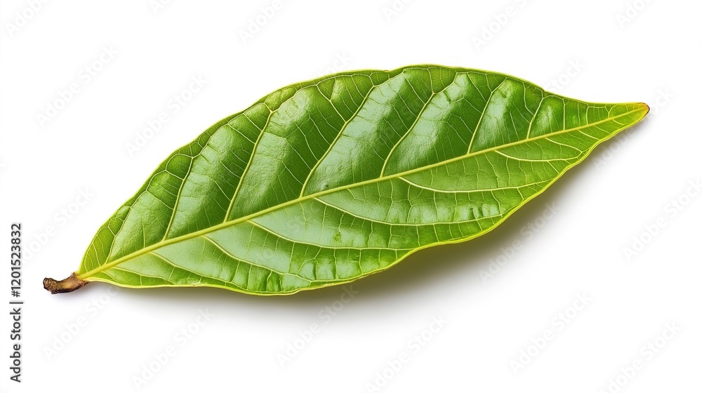Obraz premium green cocoa leaf isolated on white