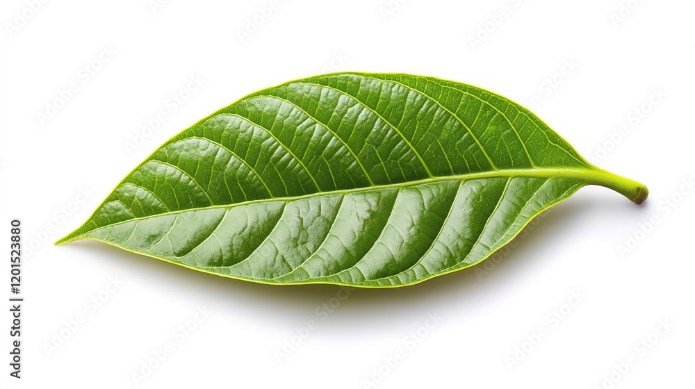 Obraz premium green cocoa leaf isolated on white