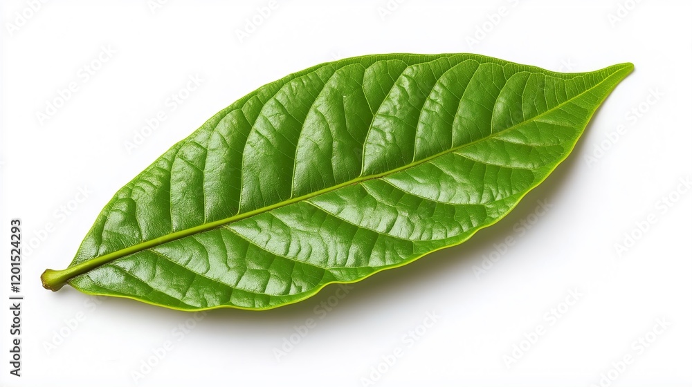 Obraz premium green cocoa leaf isolated on white