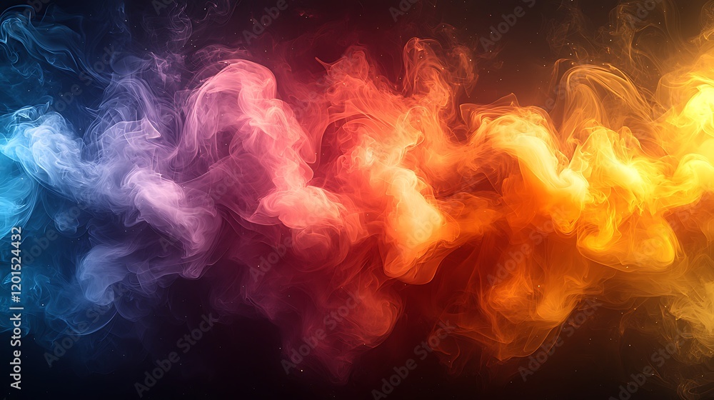 Fototapeta premium Abstract Colorful Smoke Swirls Background Design