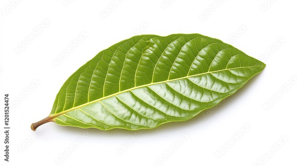 Fototapeta premium green cocoa leaf isolated on white
