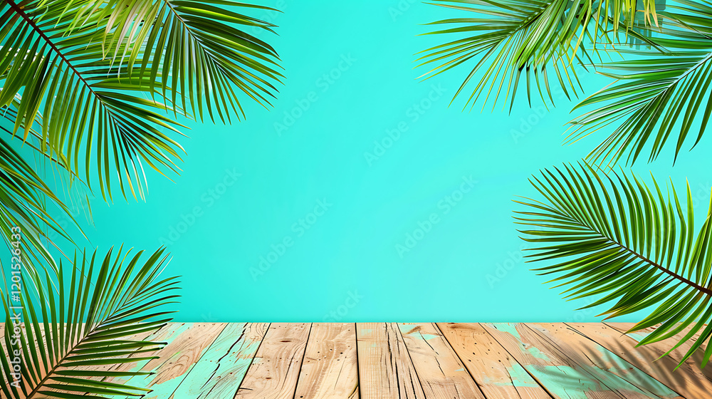 Tropical background with palm leaves Tropical background with palm leaves