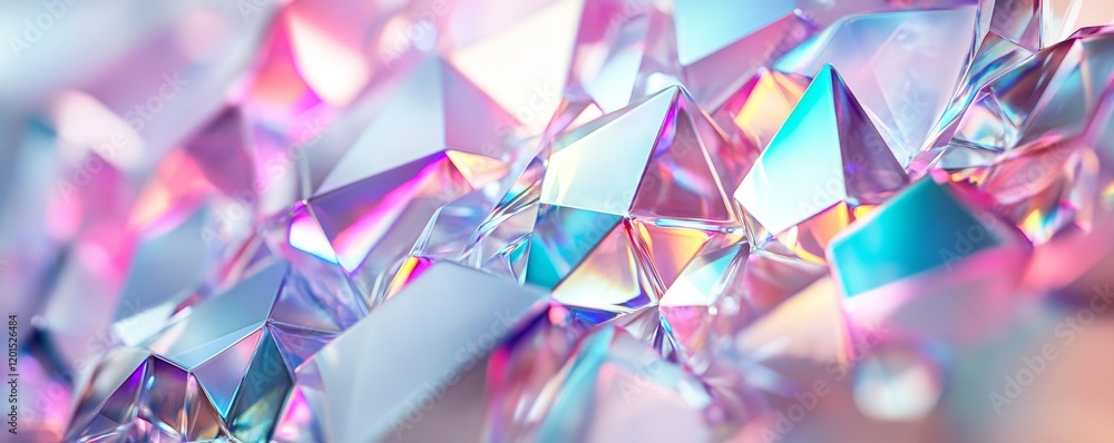 3d render, abstract crystal background, iridescent texture, macro panorama, faceted gem, wide panoramic polygonal wallpaper, Generative AI 3d render, abstract crystal background, iridescent texture, macro panorama, faceted gem, wide panoramic polygonal wallpaper, Generative AI