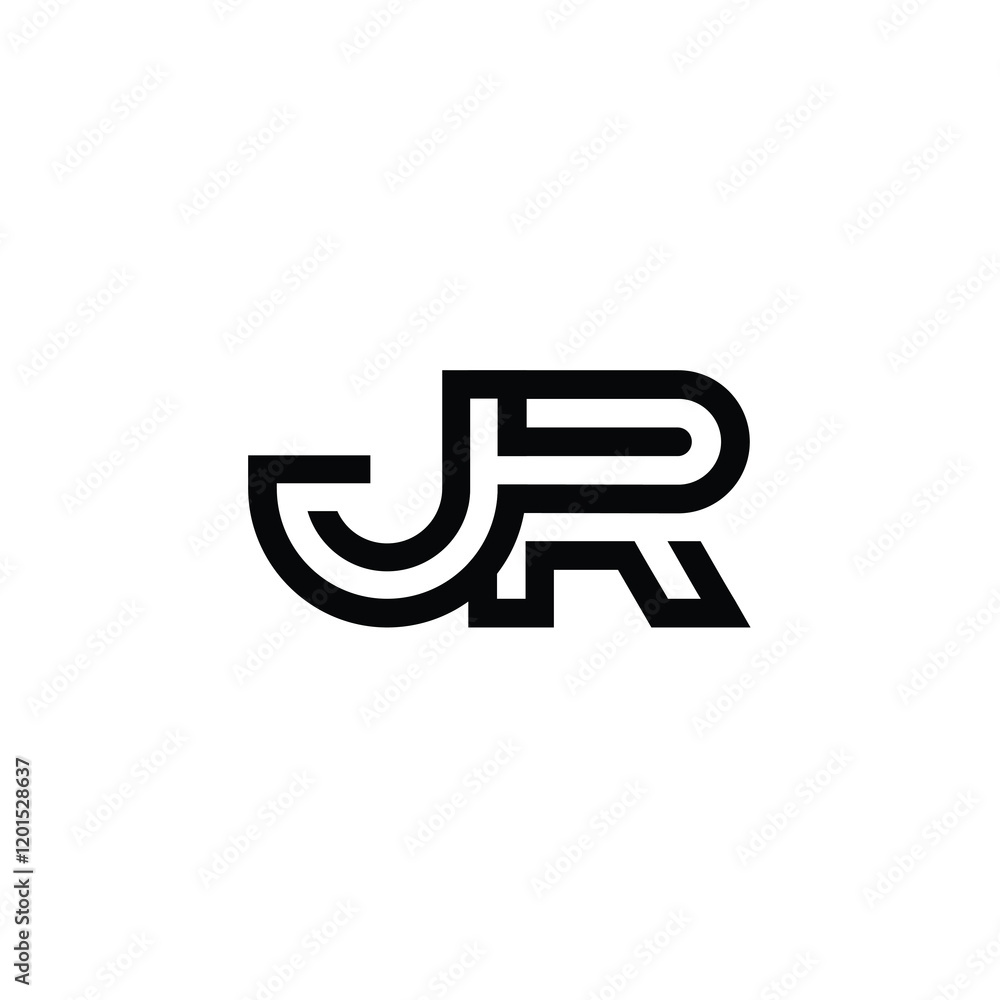 JR monogram logo design letter text name symbol monochrome logotype alphabet character simple logo JR monogram logo design letter text name symbol monochrome logotype alphabet character simple logo