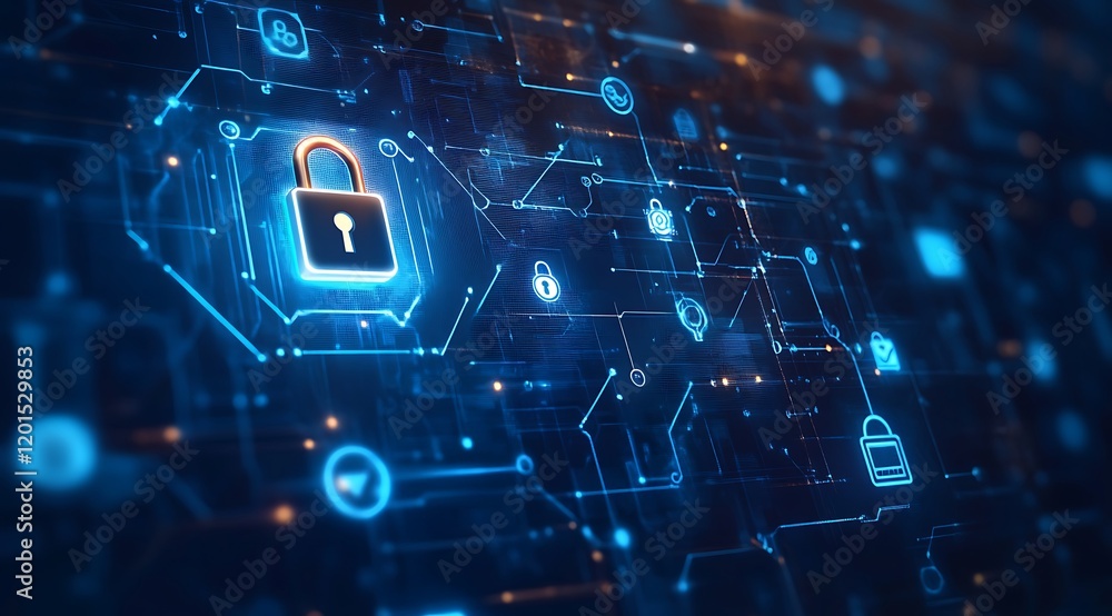 Digital padlock icon. Lock icon and internet network security technology. Information and cyber security Technology Services. Cyber security and privacy concepts to protect data. Digital padlock icon. Lock icon and internet network security technology. Information and cyber security Technology Services. Cyber security and privacy concepts to protect data.