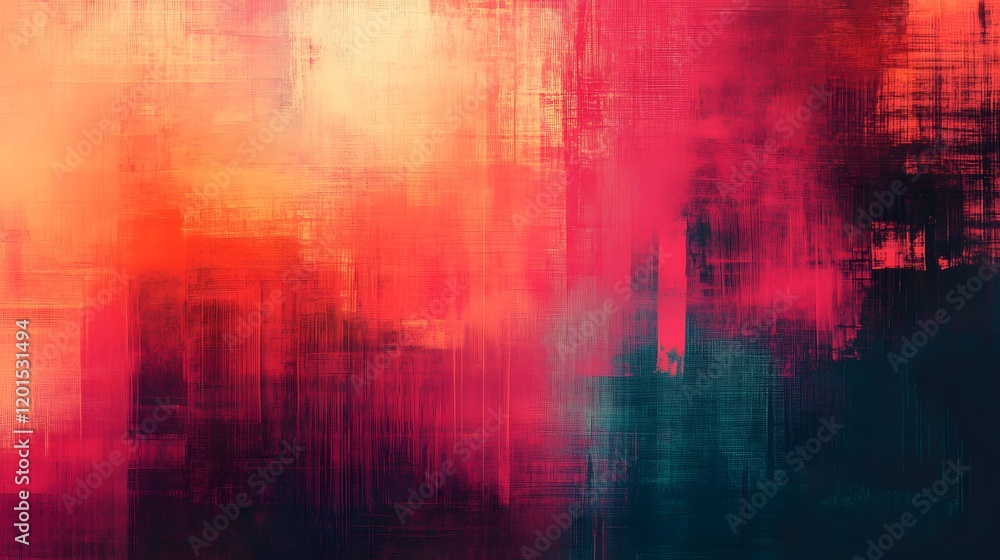 Obraz premium Abstract Red And Teal Textured Canvas Art