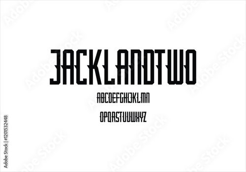 Jacklandtwo font for logo and headline. Isolated vector typeset