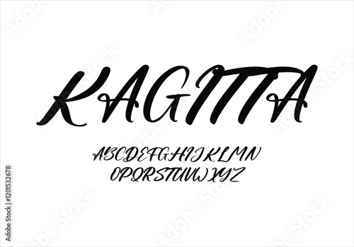 Kagitta font for logo and headline. Isolated vector typeset