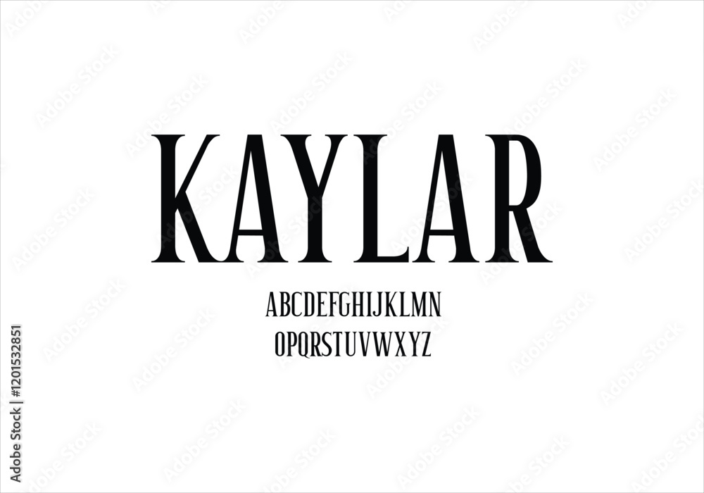 Kaylar font for logo and headline. Isolated vector typeset Kaylar font for logo and headline. Isolated vector typeset