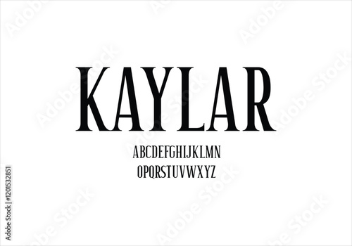 Kaylar font for logo and headline. Isolated vector typeset