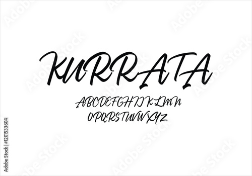 Kurrata font for logo and headline. Isolated vector typeset