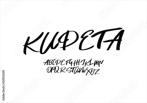 Kudeta font for logo and headline. Isolated vector typeset