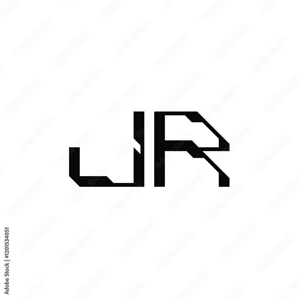 JR monogram logo design letter text name symbol monochrome logotype alphabet character simple logo JR monogram logo design letter text name symbol monochrome logotype alphabet character simple logo