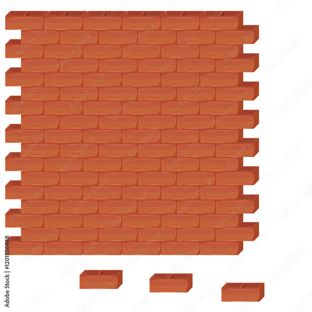 Obraz premium red brick wall background vector